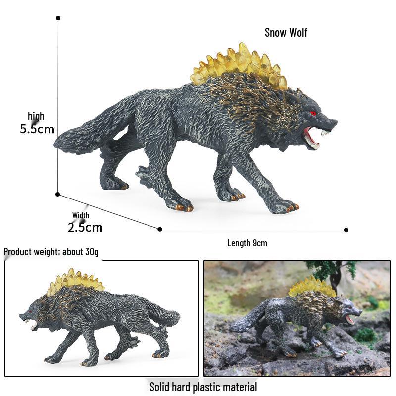 Cross-border Wild Animal Model: Prairie, Brown, Snow, Predator Wolves & Cub Educational Display Toy