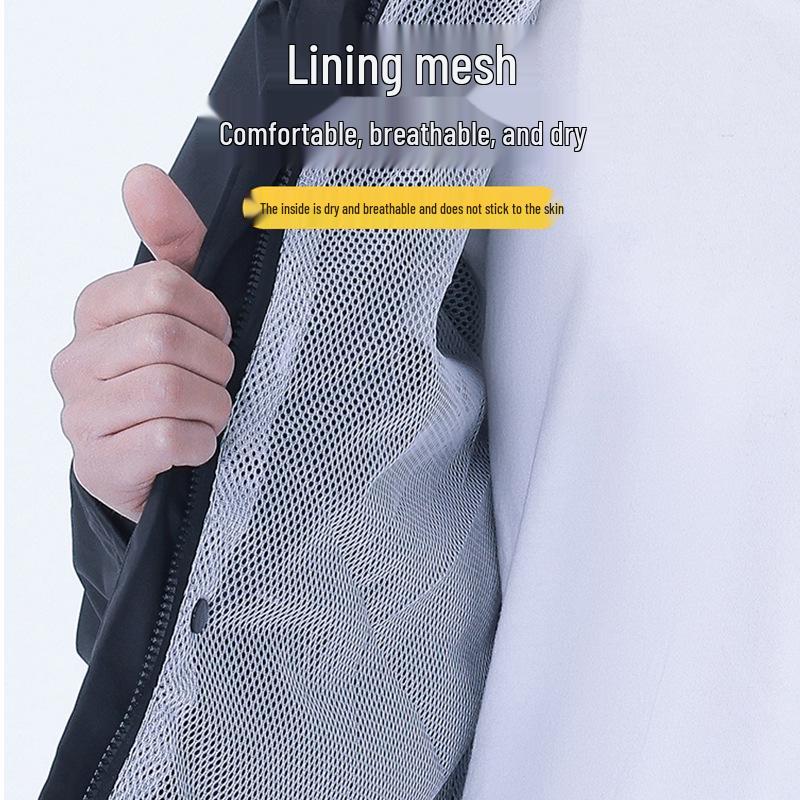 Men's Reflective Raincoat & Pants Set: Outdoor Anti-Heavy Rain Cycling/Motorcycle Protection, Split Style.