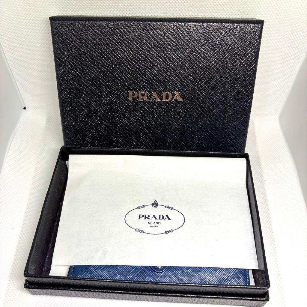 Used PRADA Saffiano Leather Card Case Pass Case
