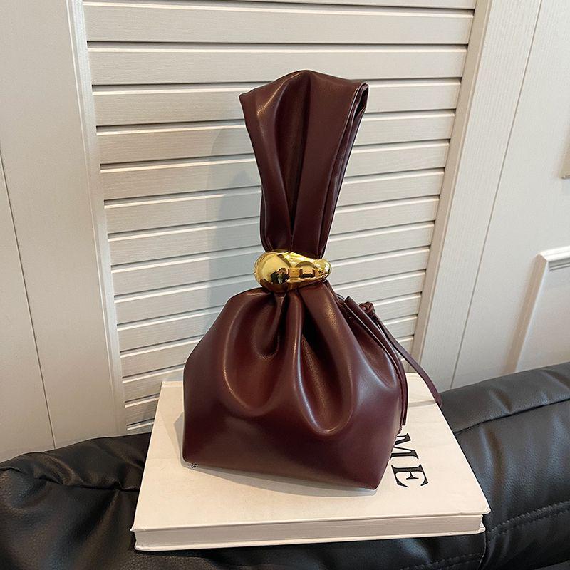 

Chic Retro Pleated Mini Bucket Bag for Women - 2025 Autumn/Winter Collection