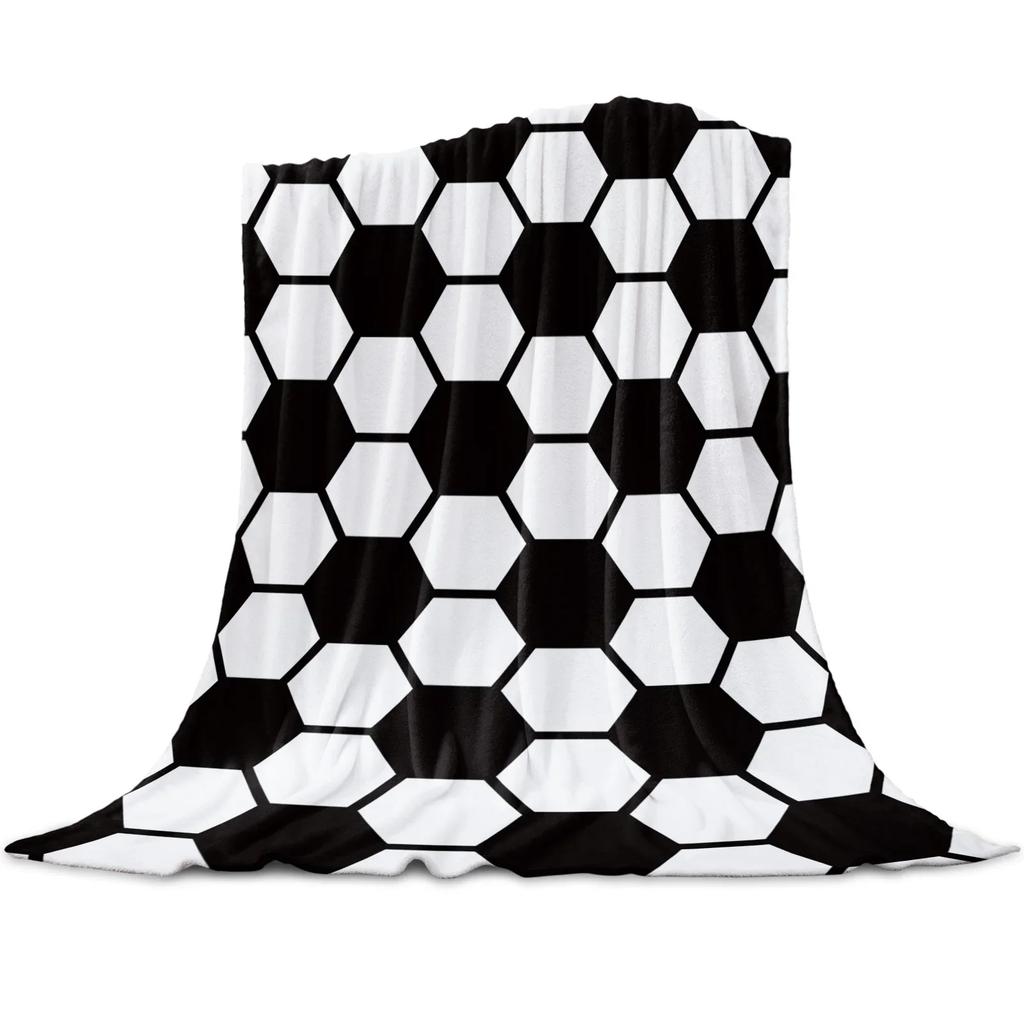 Flannel Blankets Soccer Throw Blanket Balls Football Design Blanket Warm Throws Sofa Bed Home Bedspread Travel Fleece Blanket