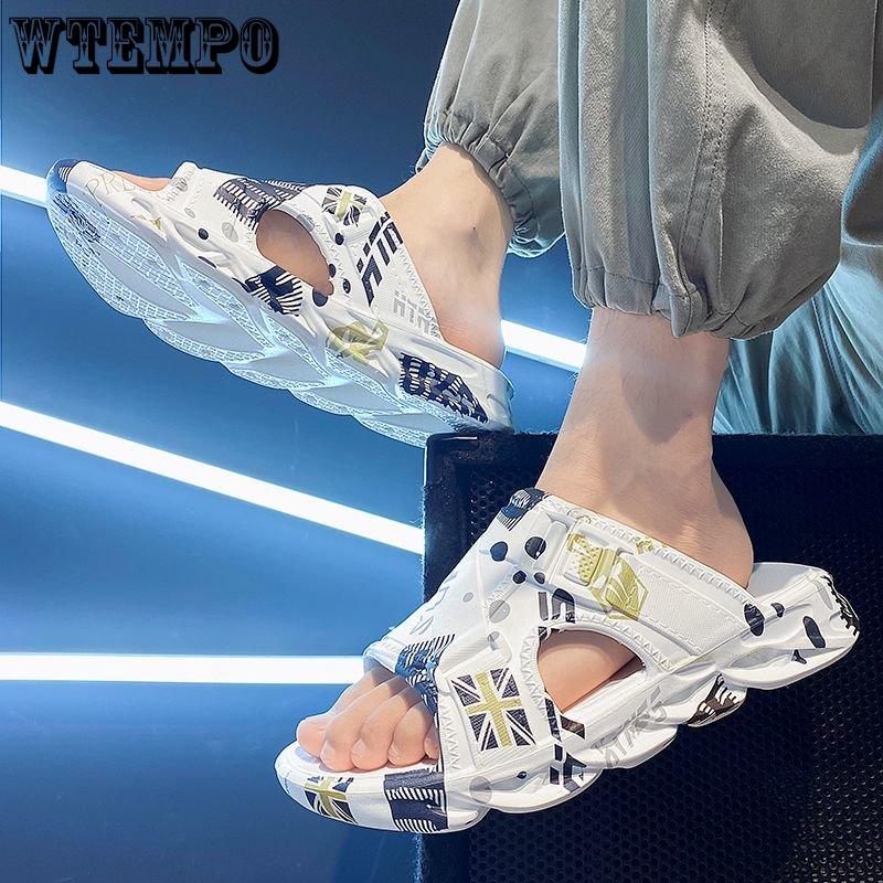WTEMPO Sandali Estivi da Uomo Fondo Spesso Casual Fondo Morbido Ciabatte Antiscivolo da Interno Scarpe da Trekking alla Moda Scarpe da Spiaggia all'Aperto Mare