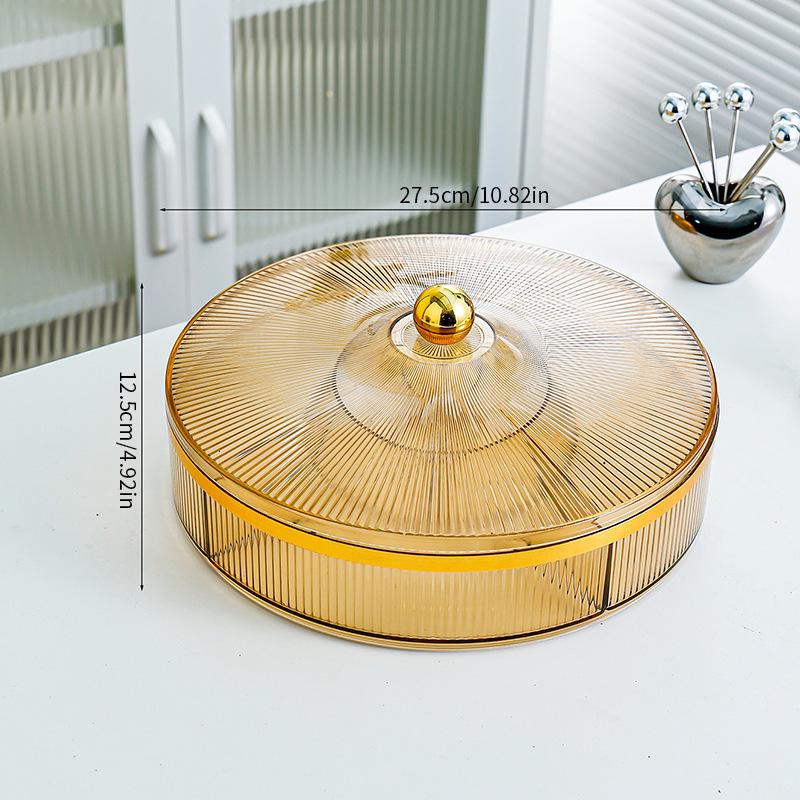 Elegant Multi-Compartment Snack Tray: Dried Fruit, Candy, and More for Living Room or Guest Reception.
