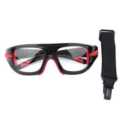 Lunettes de Sport de Sécurité Anti-Choc Basketball Lentille en PC Lunettes de Protection pour Extérieur Football Soccer Noir Rouge