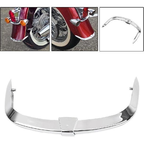Chrome Rear Fender Tip Mudguard Edge Trailing Trim for Harley Softail Deluxe FLSTN Model ONLY 2005-2017