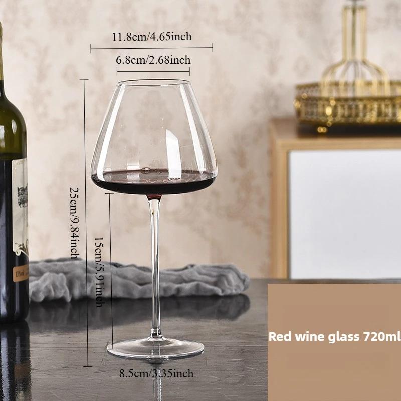 720ml Luxus Burgunder Weingläser - Moderne Kristall Stielgläser mit strukturierter Basis, Premium Home Barware für Dinner & Geschenke
