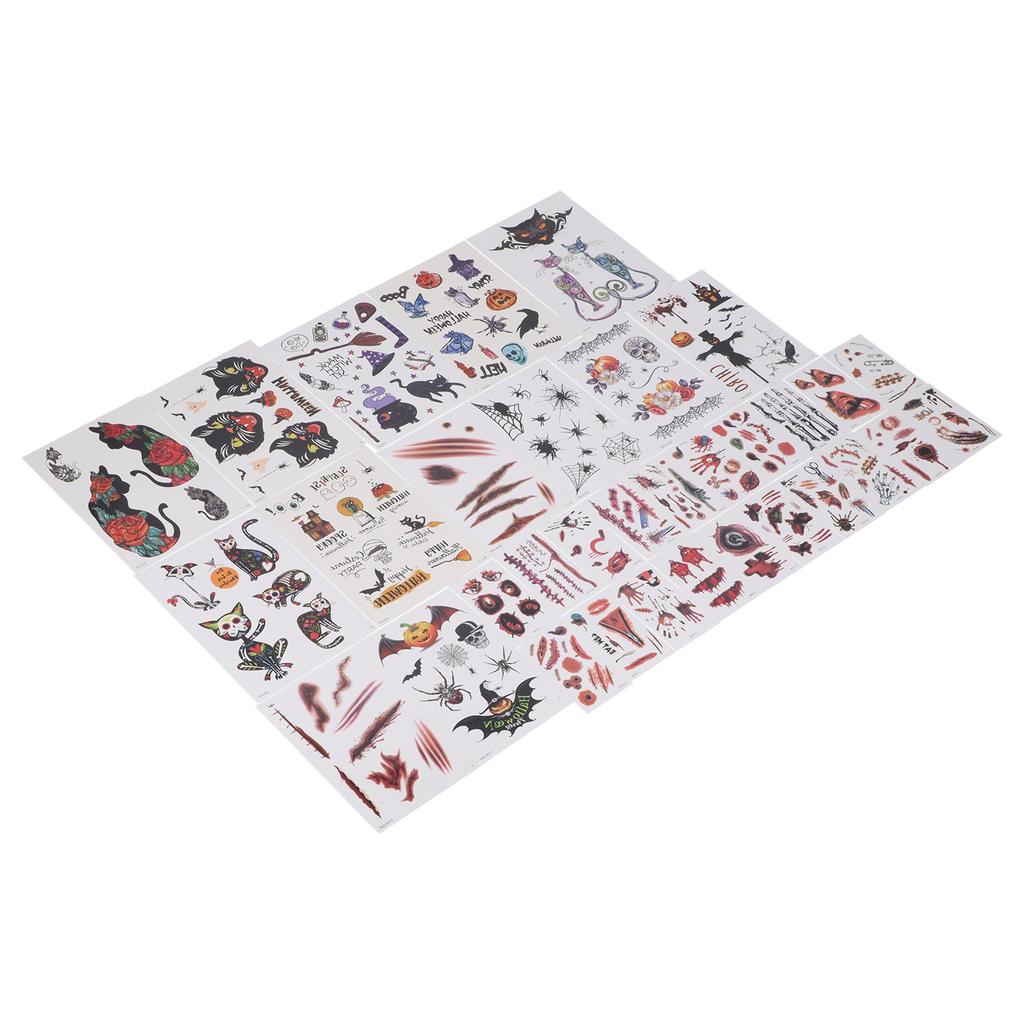 33pcs Fake Scars Tattoo Sticker Temporary Zombie Halloween Face Body Makeup Tattoos