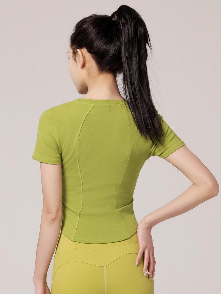 Women's Quick-Dry Yoga & Running Short Sleeve Top - Flattering, Slim Fit for Pilates and Fitness