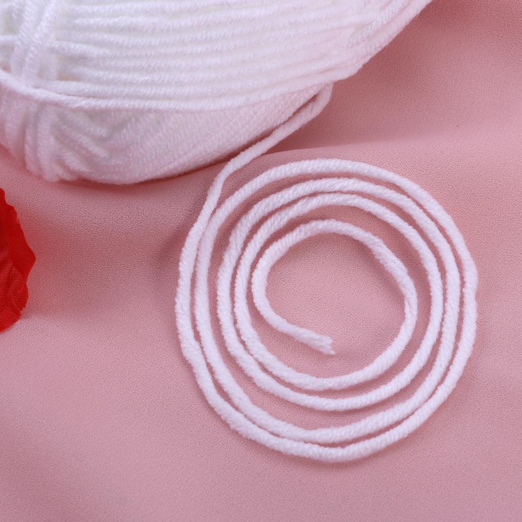 50g Milk Cotton Yarn Cotton Chunky Hand-woven Crochet Knitting Wool Yarn Warm Yarn for Sweaters Hats Scarves DIY (White)