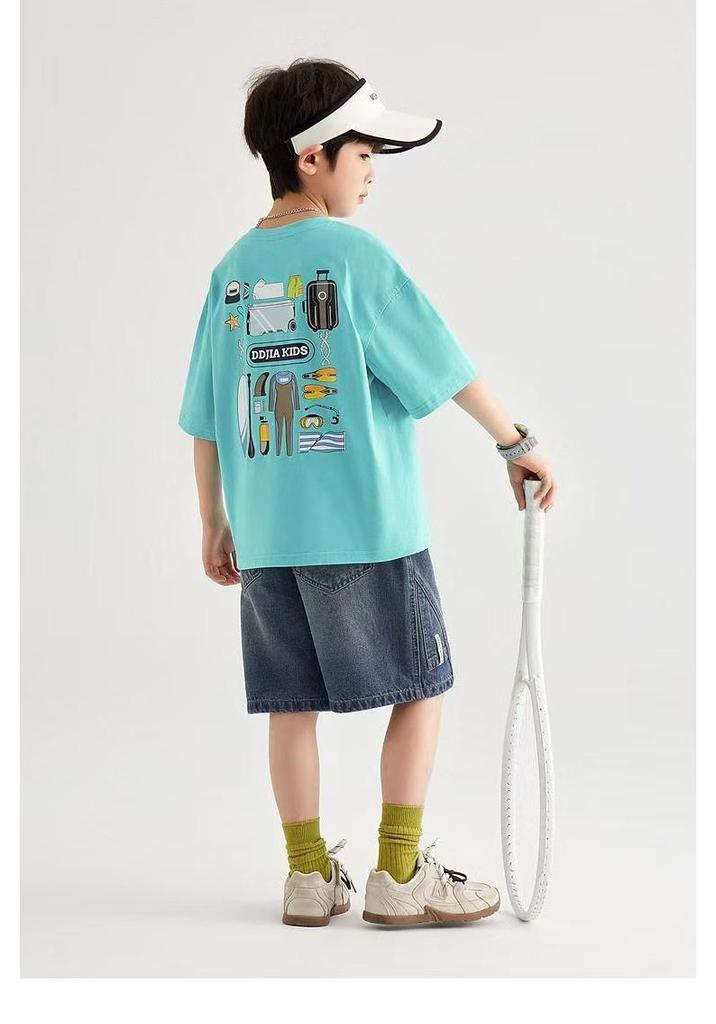 Boys' 2026 Summer Jeans: New Trendy Medium & Large Children's Capris Shorts