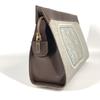 Bvlgari Logo Bag Pouch Cluch Bag  Canvas/Leather gray/Brown