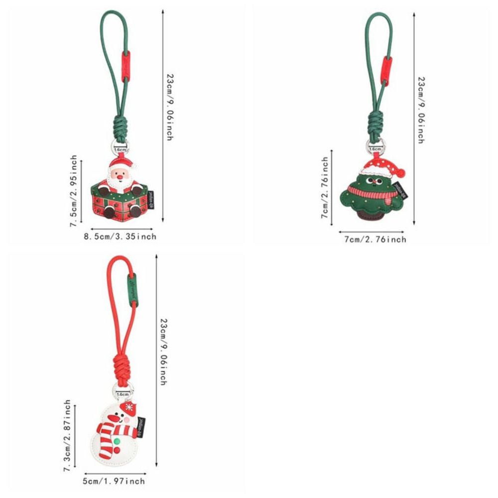 Waterproof Christmas Key Ring Leather Snowman Bag Pendant Small Gift Santa Claus Keychain  Car Key
