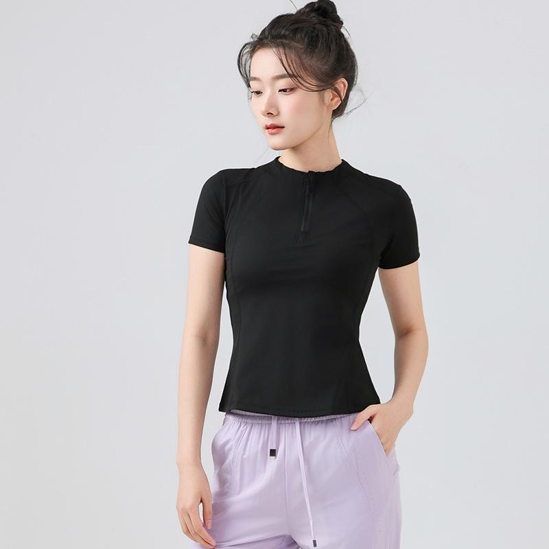 Women's 2025 Slimming Short Sleeve Yoga Top - High-End, Breathable, Flattering Fitness Wear for Summer Running