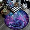 Purple Dragon Round Area Rug,Carpet Rug for Living Room Bedroom Sofa Playroom Decor,Non-slip Floor Mat