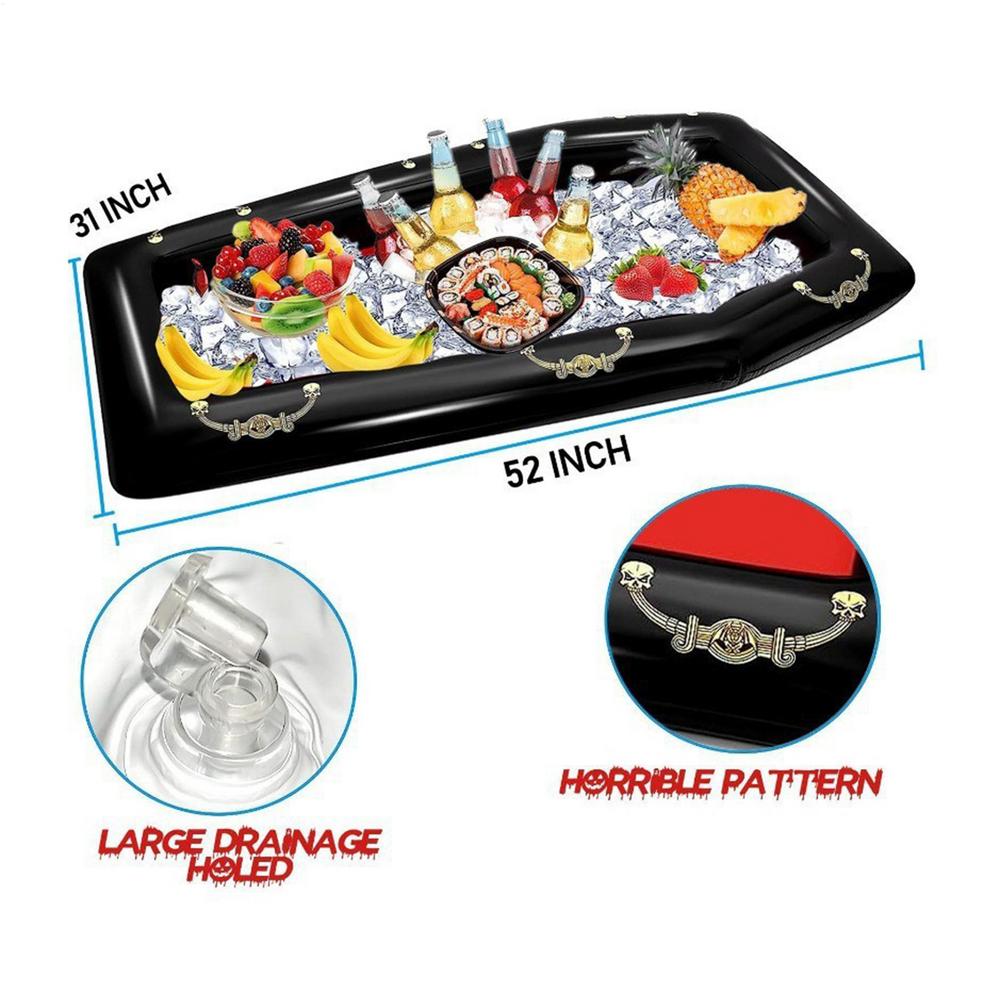 Inflatable Drink Cooler Float Inflatable Serving Tray Blow Up Floating Food Tray Party Supplies For Beach Cookout Family чёрный