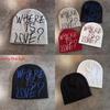 Simple Color Blocked Letter Pattern Neutral Casual Warm Knitted Hat For Streetwear Style