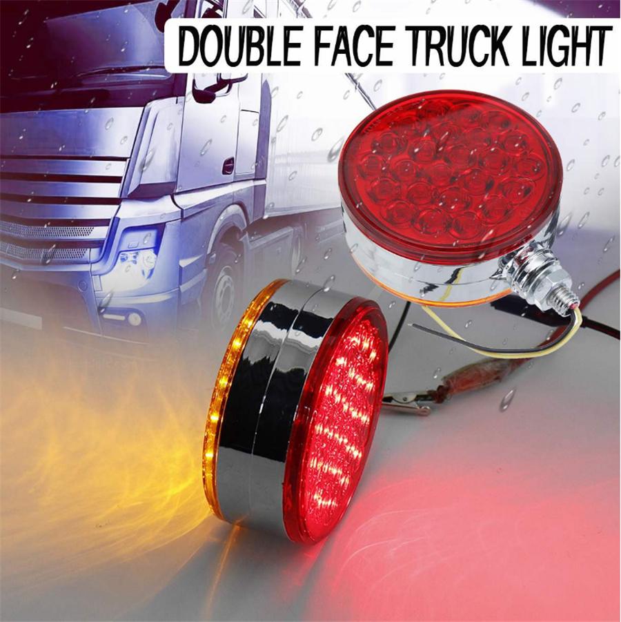 12v/24V Red Yellow Double Face LED Side Marker Light Stop Turn Signal Tail Lights Lamp for Trucks Cars Trailers Lorry Tractors