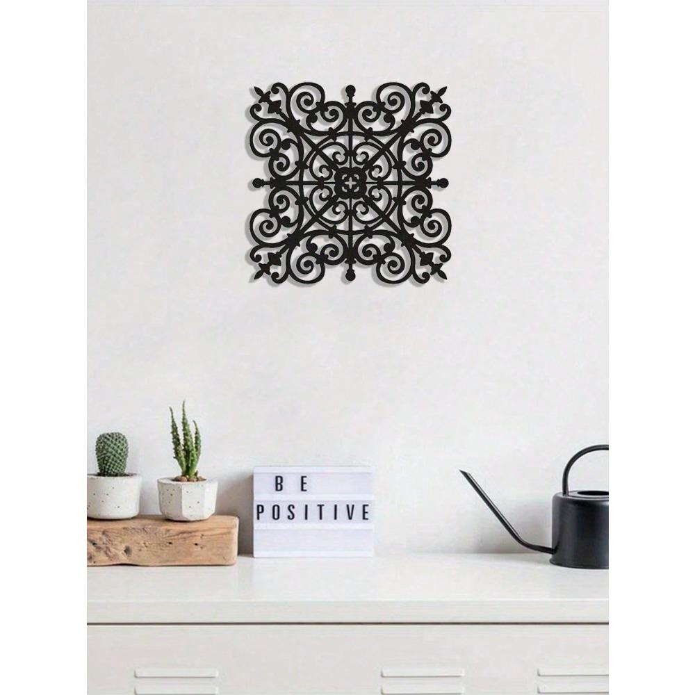 1PC Handmade Iron Wall Art Scrollwork Decorative Hanging Plaque for Living Room Home Office Farmhouse Style Metal Wall Decor
