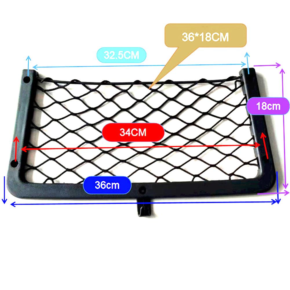 36*18CM Large Storage Net Pocket Camper Van Caravan Organiser Holder for T5  Premium Black Elastic Mesh Pockets