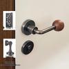 Walnut Wood Vintage-Style Silent Magnetic Door Handle for Indoor Bedrooms
