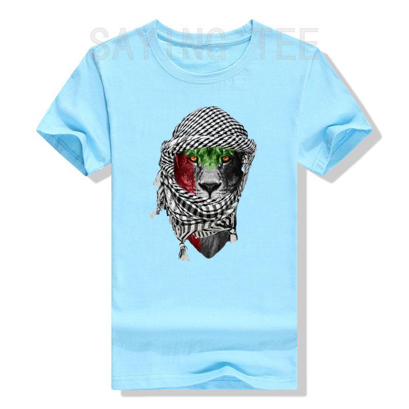 

Palestinian Lion T-Shirt Humor Funny Palestine Flag Print Graphic Tee Tops Short Sleeve Blouses Novelty Gift Peace Lover Clothes 4XL