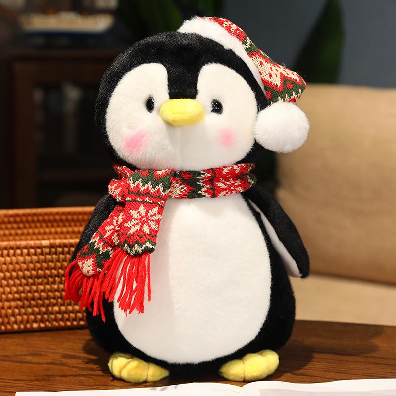 Cute Christmas Goose Plush Toy with Scarf & Hat - Soothing Doll Gift for Kids
