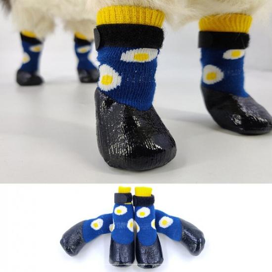 4Pcs/Set Non-Slip Knitted Dog Socks Pet Puppy Shoes Soft Cotton for Chihuahua  m