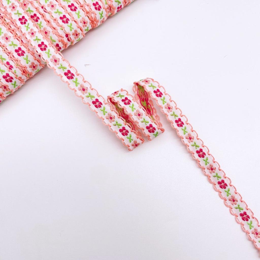Lace Fabric Webbing Embroidery, Floral 1cm Handmade DIY Accessories Ribbon Clothing Decoration Jacquard Belt Length 3 Meters