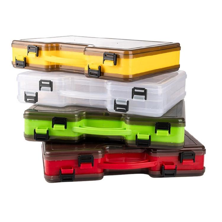 Two Layer Fishing Tool Box  Organizers with Removable Dividers  Baits Accessory Box Plastic Fishing Tool Box