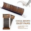Abonnie Braune Easy Fan Wimpernverlängerungen Dunkelbraune Farbe Wimpern Automatisches Fächern Schnell Blühende Wimpern Volumen Fächer