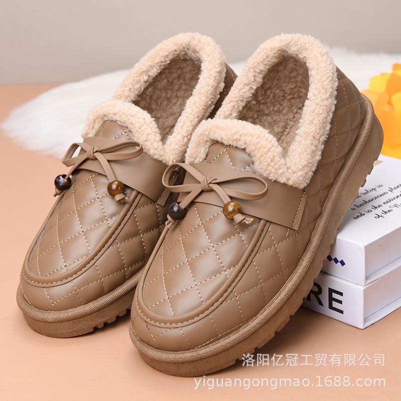 Old Beijing cotton shoes women's non-slip warm mother shoes one pedal Mao Mao shoes winter piled thickened Doudou shoes cold