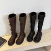 Fashion Winter Thick Sole Plush Woman Knee High Boot Fashion Butterfly-knot Back Zippers Shoes Women's Slim Knight Long Booties