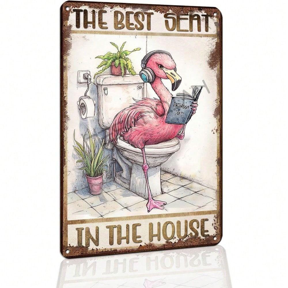 

Metal Wall Art Flamingo Vintage Tropical Bathroom Home Decor