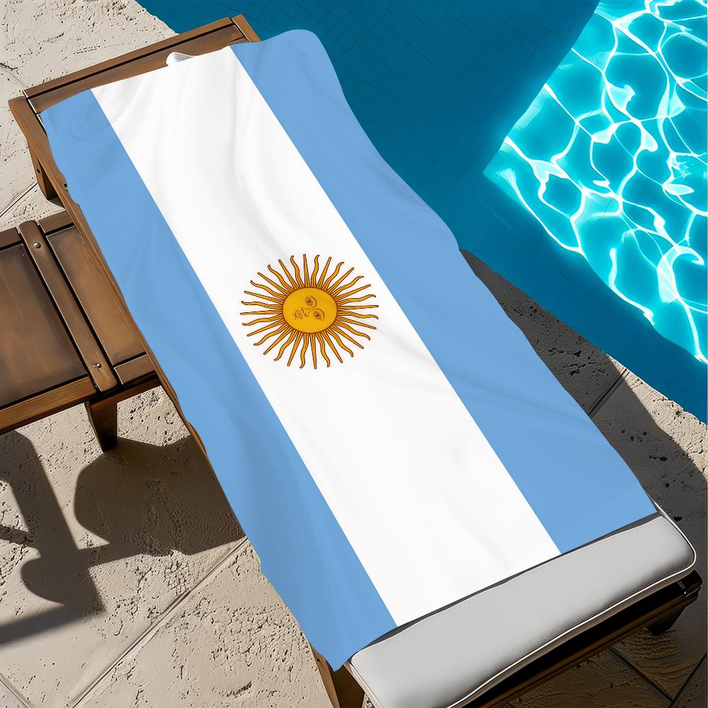 A-argentinien Handtuch Groß Schnelltrocknend Mikrofaser weich Strandhandtuch für Reise Fitness Sauna Baden Camping