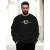 Men'S Casual Round-Neck Sweatshirt Featuring a Golf Ball And Heartbeat Pattern