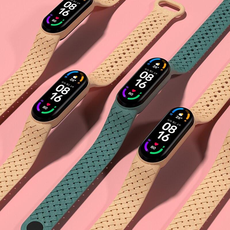 Silicone Braided Solo Loop Bracelet For Xiaomi Mi Band 7 Wrist Quick Replacement Sport Smartwatch Correa NFC Miband 4 5 6 Strap