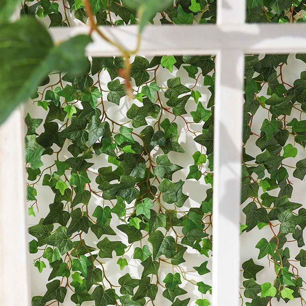 Creative Green Artificial Ivy Vine 160cm 80 Leaves Simulation Ivy Garland Photo Props Silk Leaves Hanging Plants Wall Ornament