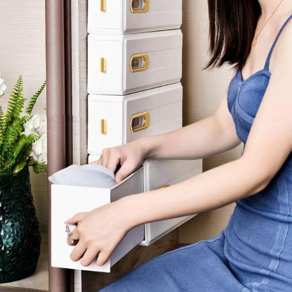 Wall Mounted Panties Socks Box Pull-out Drawer Organizer Durable Underwear Storage Box  Ties