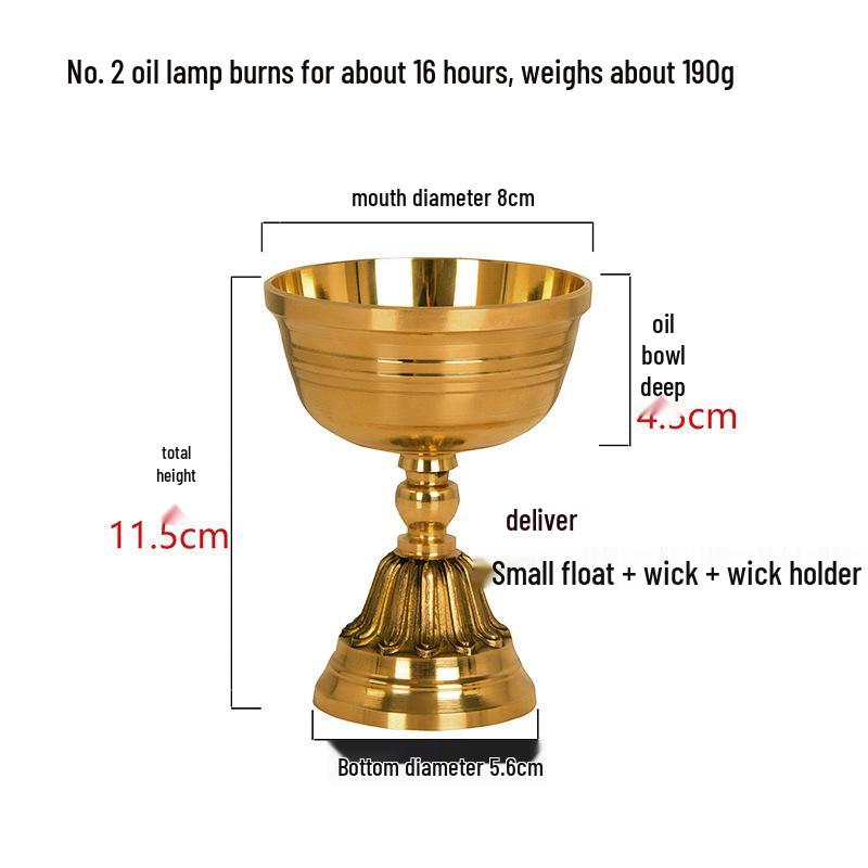 Ghee-Lampenhalter für die Anbetung: Reines Kupfer Messing Ewiges Licht für Buddha-Altar, Kompatibel mit essbarem Sesamöl.