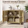 80cm Sideboard Buffet Cabinet, Storage Cabinet with 2 Curved Doors, Adjustable Shelf and Legs for Dining Room, Oak
