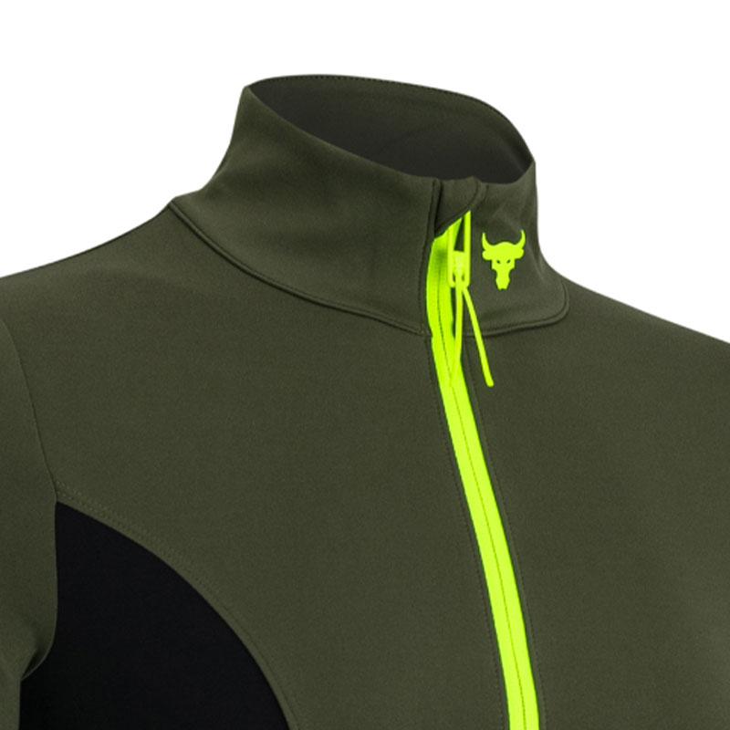 Under Armour Johnson Series Lets Go Color Block Stand Collar Sports Cropped Jacket Women Jackets Green 1380194-390