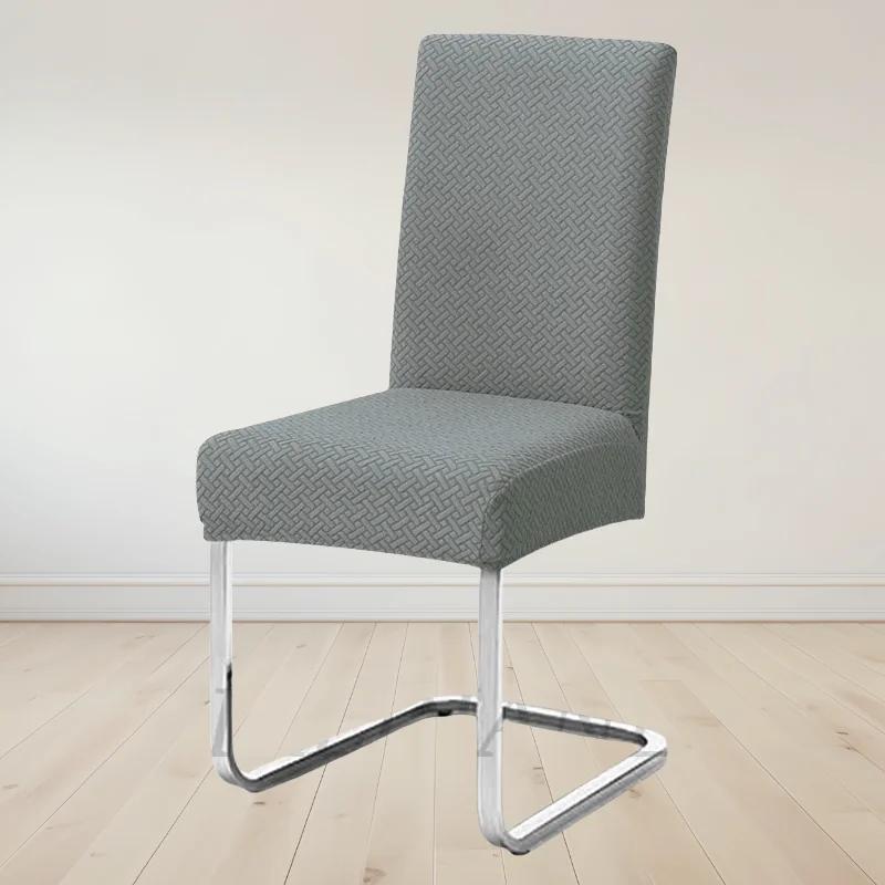 Husté žakárové potahy na opěradla židlí Vzor ve tvaru T Potah sedáku židle Elastický chránič jídelní židle Kancelář Restaurace Univerzální