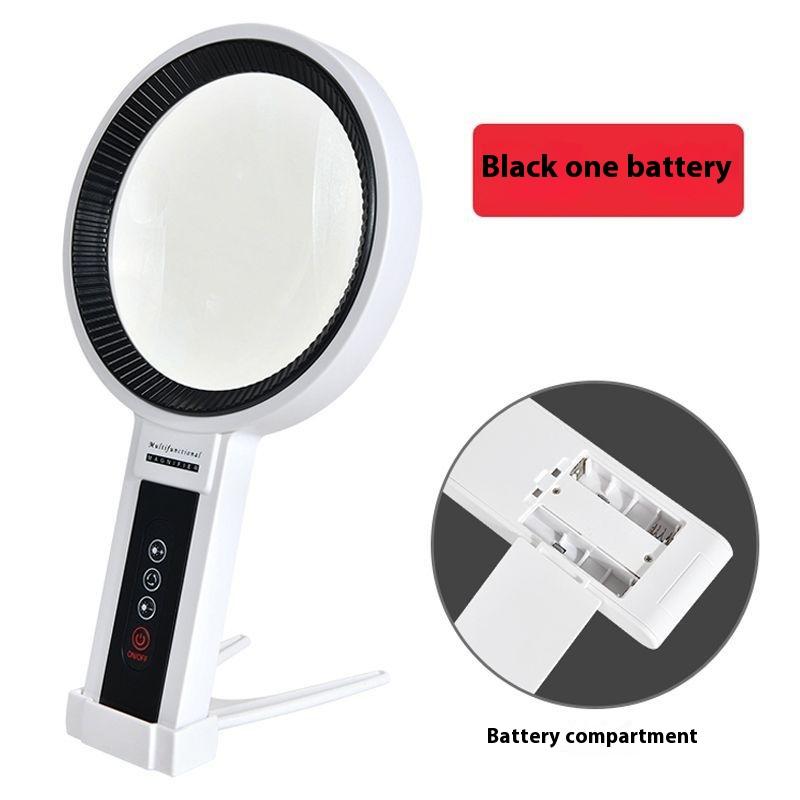 Handheld Charging 34 Led Heating and Cooling Lights with Adjustable Brightness 135Mm Desktop Magnifying Glass for Reading