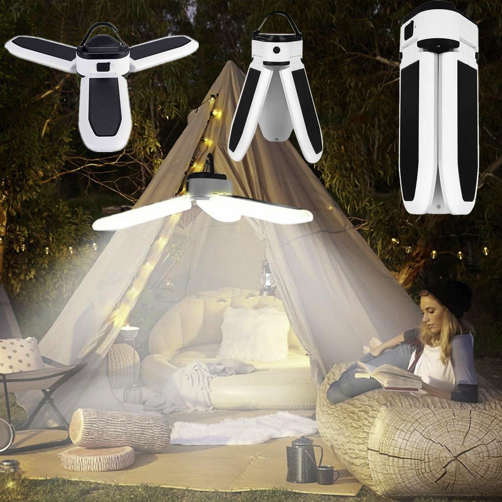 Solar Camping Lantern Portable Led Flashilight Light Camping Light  Rechargeable Workshop Lamp Powerful Emergency Camp Bulb