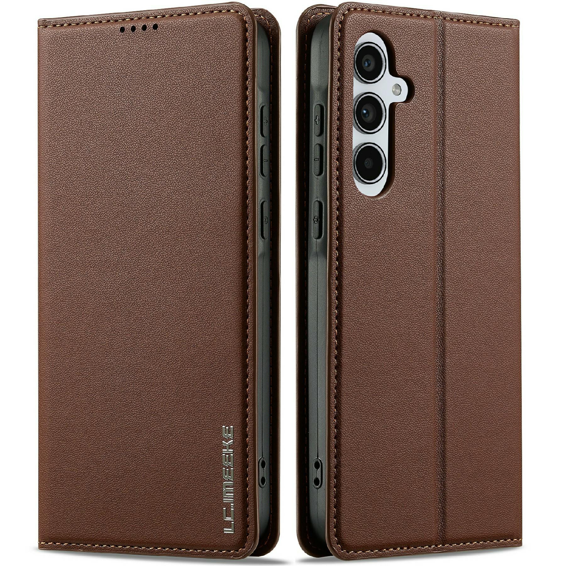 

LC.IMEEKE Серия L1 для Samsung Galaxy A36 5G Чехол-кошелек из ПУ кожи с подставкой Защитная крышка для телефона Brown