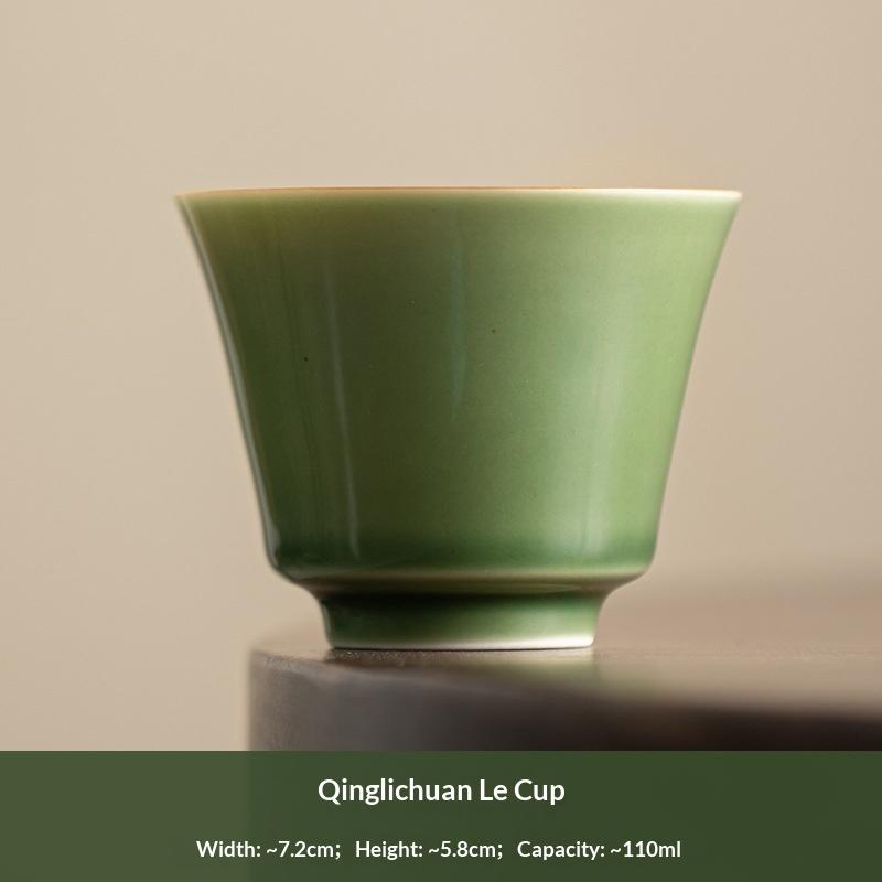 Grüne Glasur Teetasse Japanisch Handgemacht Keramik Kung Fu Teegeschirr Verkostungstasse Haushaltsgebrauch Kleine Einzelne Tasse Meistertasse