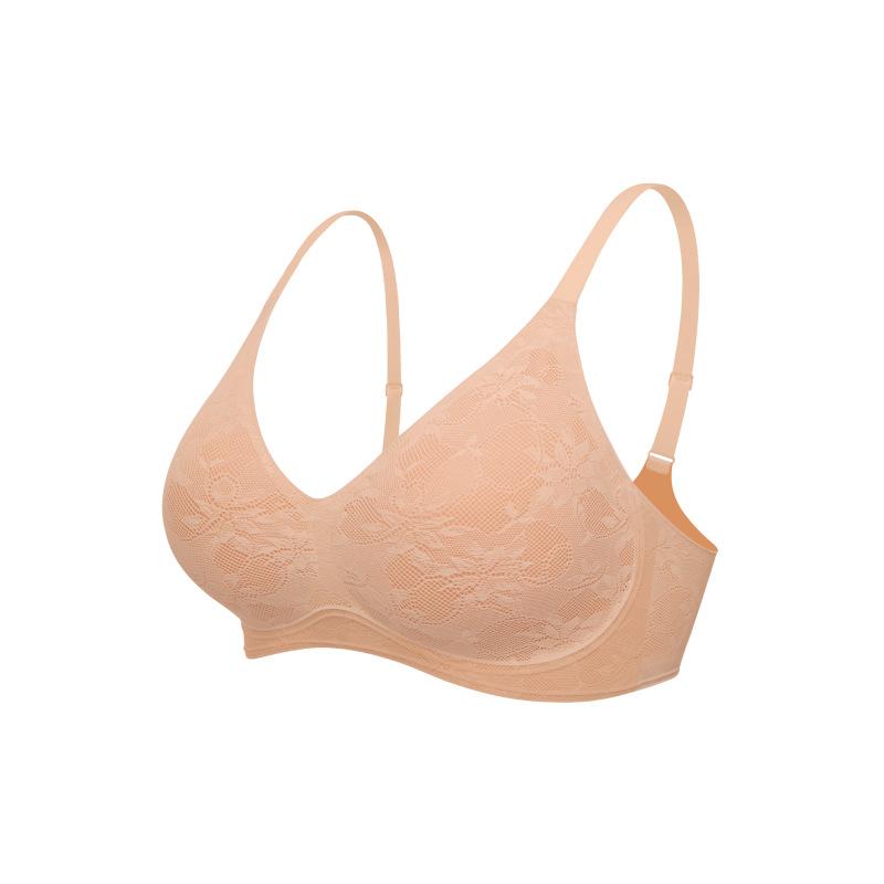 Underwear women's small breasts gather lace sexy bra without steel rim anti-sagging thin seamless bra