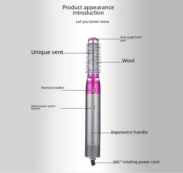 Cross-Border 5-in-1 Curling Iron & Hair Dryer: Hot Air Comb, Curl, Straighten, and Dry with Automatic Hair Suction