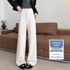 Women's Ice Silk High-Waisted Wide-Leg Pants - Summer 2026, Lightweight, Draped, Loose Fit for Shorter Figures