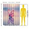Beautiful Butterfly Sunset Shower Curtain for Home Bathroom Decor - Pink and Purple Design Waterproof  Durable  Non Transparent